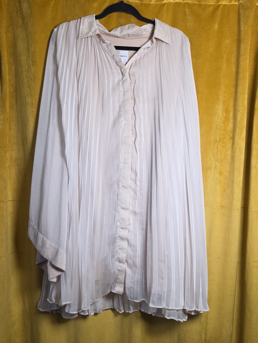 Maeve Pleated Mini Dress in Light Blush